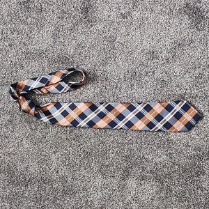 Nautica Silk Tie. Blue and Orange Checkered
